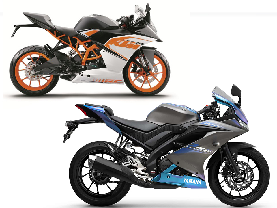 Yamaha R15 ABS 2025 ou KTM RC 200